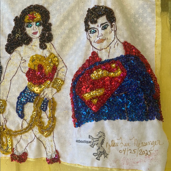 Unframed Handmade DC Universe Sequin Art by Julie Lee Nersinger - Picture 7 of 9